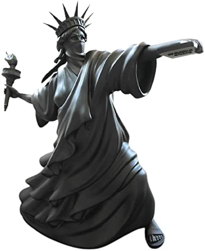 Statue of Liberty Throwing Torch Personalized Artist' s Office Desk Decoration (White, Black) (Color : Black)