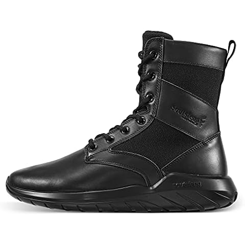 Soulsfeng Men's Tactical Boots Lightweight Breathable Military Combat Boots with Side Zipper Hiking Work Boots for Women Black Size EUR 39 Cover