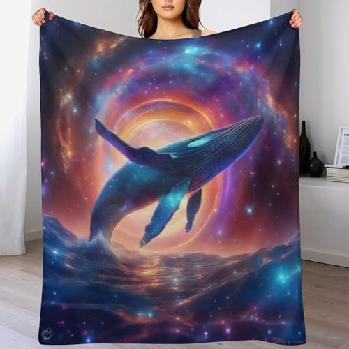 Manta de ballena para sofá acogedora y cálida de franela 2
