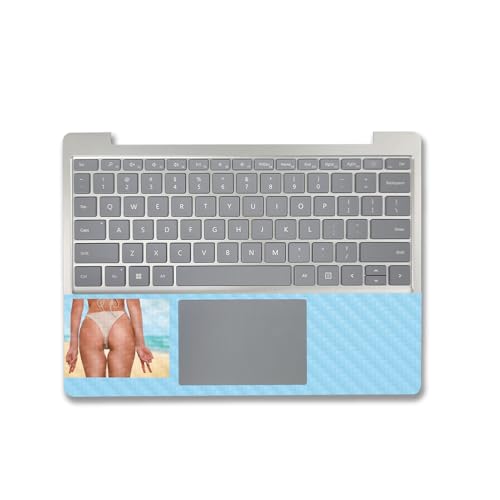 Image of MightySkins Carbon Fiber Skin Compatible with Microsoft Surface Laptop Go 3 (2023) Full Wrap Kit - Beach Ready | Protective, Durable Textured Carbon Fiber Finish | Made in The USA