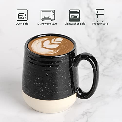 HASENSE Coffee Mugs Set of 4, 15 Ounce Ceramic Coffee Cups with Handles, Porcelain Large Latte Mug for Coffee Cappuccino Tea, Black Mugs for Men, Women Christmas Holiday Gift by HASENSE - Used condition - Image 2