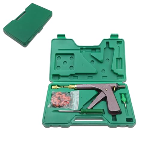 Kit de réparation de pneu sans chambre à air avec bouchons champignons pour camion, camping-car, Jeep, VTT, tracteur, remorque, etc. Réglable - Quatre adaptateurs (noir)