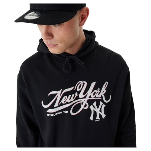 New Era - MLB Retro GRPHC OS Hoody NEYYAN BLKWHI New York Yankees, Sudadera con Capucha Masculino,