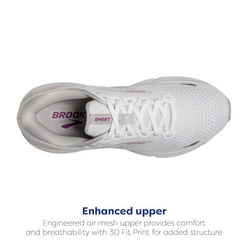 Brooks Brooks Women's Ghost 15 Neutral Running Shoe - White/Oyster/Viola - 5 Medium