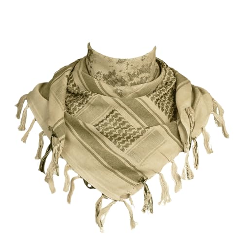 FREE SOLDIER Foulard 100% Coton écharpe Militaire Shemagh Tactique désert Keffiyeh avec Tassel 43 x 43 Pouces,Sable de Camouflage