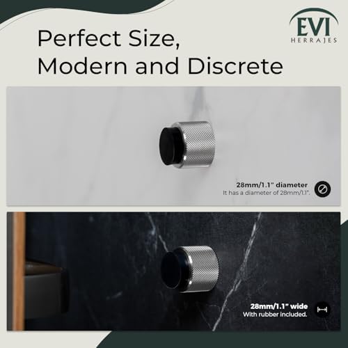 Butée de porte murale en acier mat EVI Herrajes au design moleté élégant