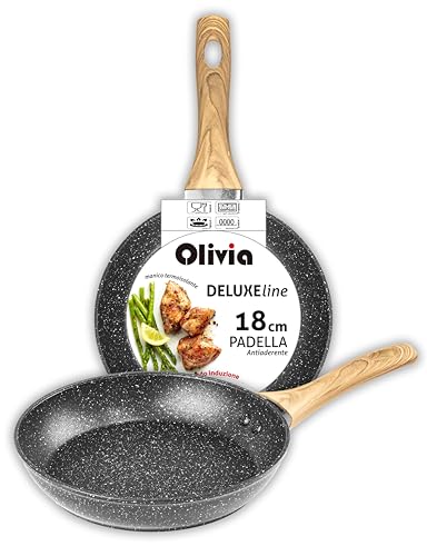 IPEA Sartén Antiadherente para Inducción y Hornillo a Gas - 18 cm - Sartén Antiadherente de Aluminio para Carne, Filetes, Hamburguesas, Oescado - Sartenes de Cocina