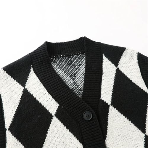 Men Plaid Sweater Vest Sleeveless V-Neck Buttons Cardigan Business Casual Knit Tank Tops3