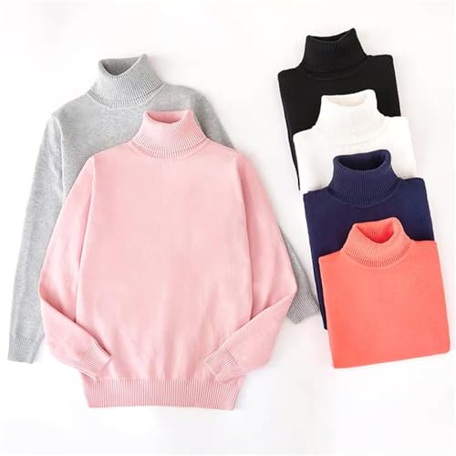 Girls Knit Sweaters Turtleneck High Collar Pullover Long Sleeve Solid Color Mock Neck Tops Fall Winter Sweater Clothes4