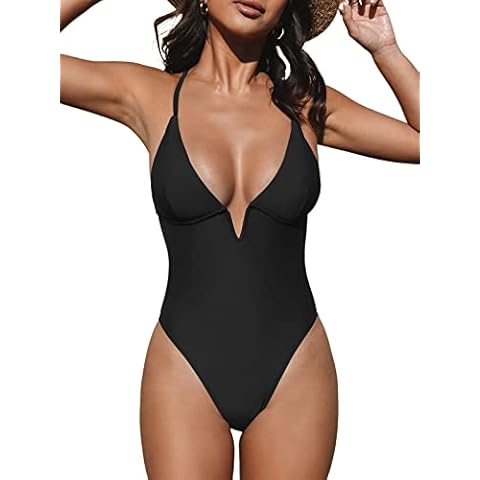 CUPSHE Women's Deep V One Piece Swimsuit Cover
