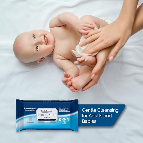 TenderProtect® Original XL Premium Adult Wipes (600 Ct), Extra-Large 9"x12" Wet Wipes with Aloe, Wash Cloths for Babies & Elderly, Incontinence, Hands & Body Cleaning - Image 4