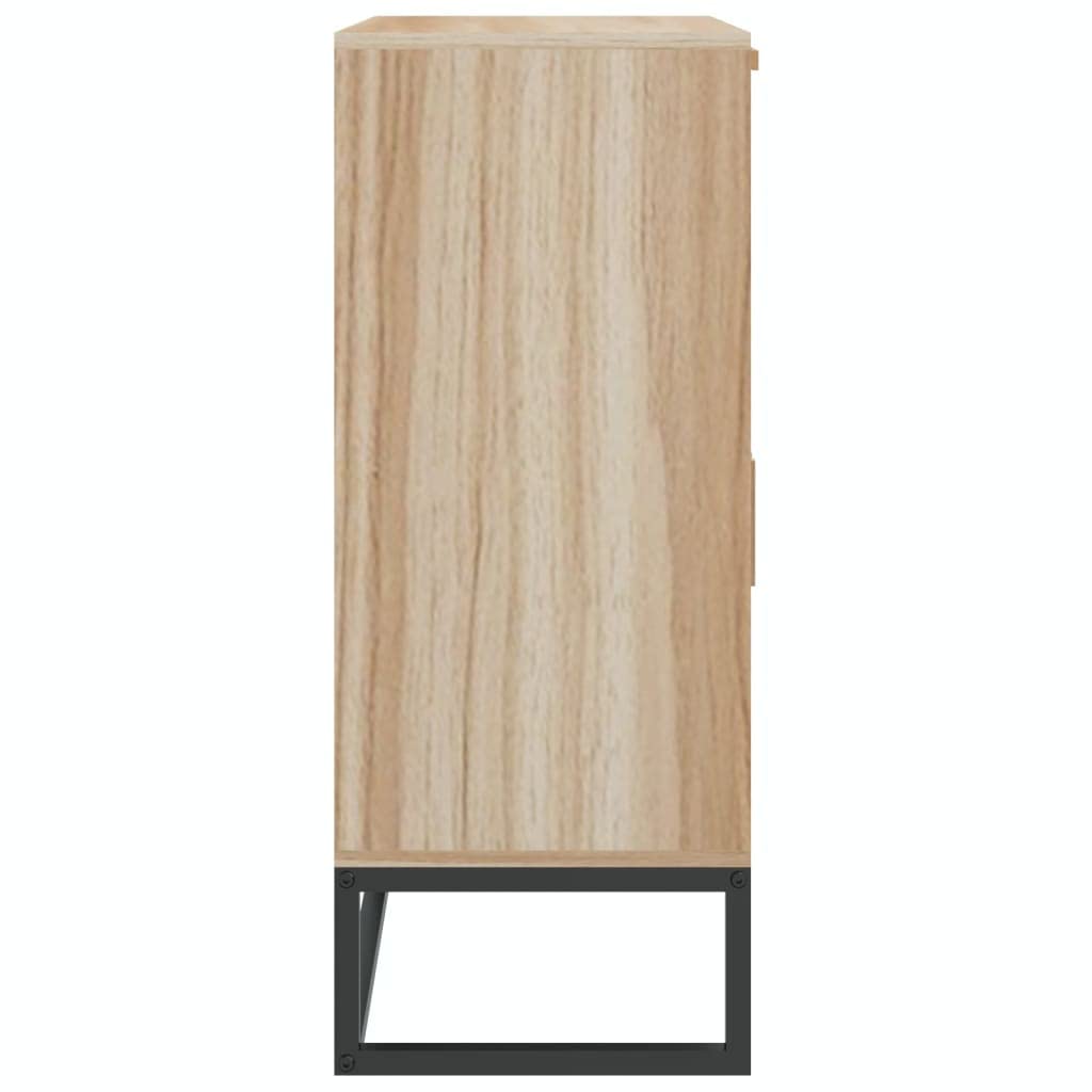 Komoda z materiału drewnopochodnego z żelaznymi nogami 60 x 30 x 75 cm, miejsce do przechowywania z szufladą, drzwi, półka wkładana do biura, salonu, przedpokoju i kuchni, uniwersalna szafka