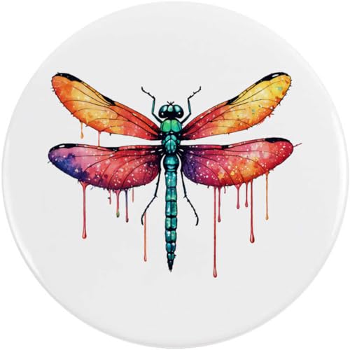 Image of Azeeda 58mm 'Colourful Dragonfly' Medium Button Pin Badge (BB00170310)