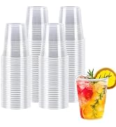BYSNOW 5 oz Clear Plastic Cups, 100 Count Disposable Cups for Party PP Small Plastic Cups for Par...