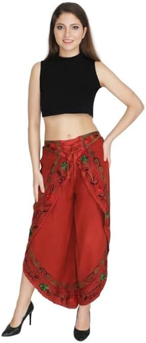 Ukal Rayon Women's Fit Relaxed Yoga Fitness Wide Leg Dhoti Pants Plazzo
