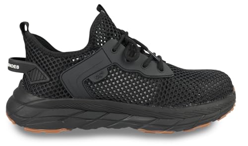 ZEPYFXIT Arbeitsschuhe Herren Damen S3 Sicherheitsschuhe mit Stahlkappe Leicht rutschfest Atmungsaktiv Wasserdicht Sommer Stahlkappenschuhe(Schwarz, Größe 38)