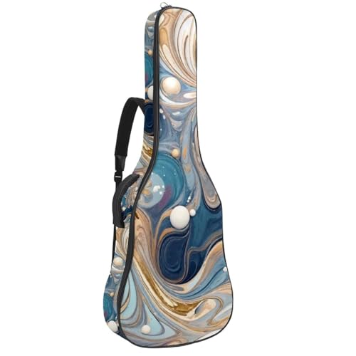 Étui guitare acoustique marbre artistique en tissu Oxford dense