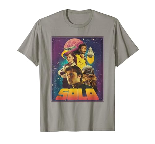 Star Wars Han Solo Movie Four Heroes Poster T-Shirt, Men, Slate Grey, XX-Large