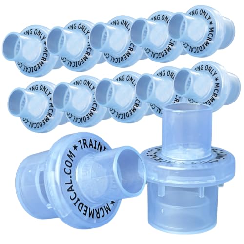 CPR Training Valves 50 Pack Disposable One-Way Replacement Valves for CPR Manikins & Rescue Masks | Airway Filters for CPR First Aid & AED Training | MCR Medical