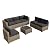 Aoxun 7 Piece Outdoor Patio Furniture Set with Coffee Table, Outdoor Patio Furniture Sets with Waterproof Cover and 4'' Cushion, Wicker Rattan Outdoor Conversation Set for Backyard, Peacock Blue