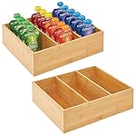 mDesign – mDesign 2er-Set Teebox – elegante Aufbewahrungsbox mit 3 Fäc