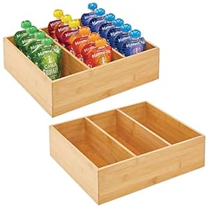 mDesign Bamboo Pantry Organizer Bin...