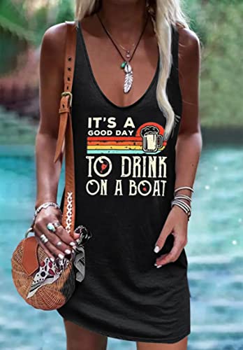 Image of CHUNTIANRAN Mini Dress for Women Swimsuit Coverup Beach Hawaiian Tank Dress | Country Concert Outifts for Women Summer Dress Vacation Outfits