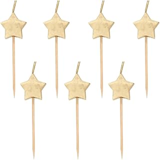 Unique Gold Star Pick Birthday Candles (Pack of 6) - Dazzling & Elegant ...