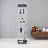 vitrinenschrank glas Hohe Qualität&Sicherheit: FANYUSHOW Glasvitrine ist mit hochwertigem gehärtetem Glas und Massivholzplatten konstruiert. Gehärtetes Glas ist dicker als gewöhnliches Glas, hat stabile Struktur. Es gibt Stoßstangen zwischen Glasplatten für sicheres Öffnen.
