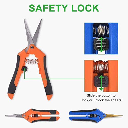 image for GROWNEER 6 Packs Pruning Shears Gardening Hand Pruning Snips with Stra