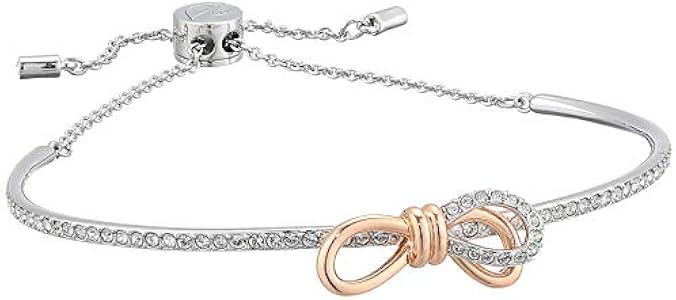 スワロフスキー Lifelong Bow バングル Lifelong Bow bangle, Bow, White, Mixed metal finish | Swarovski