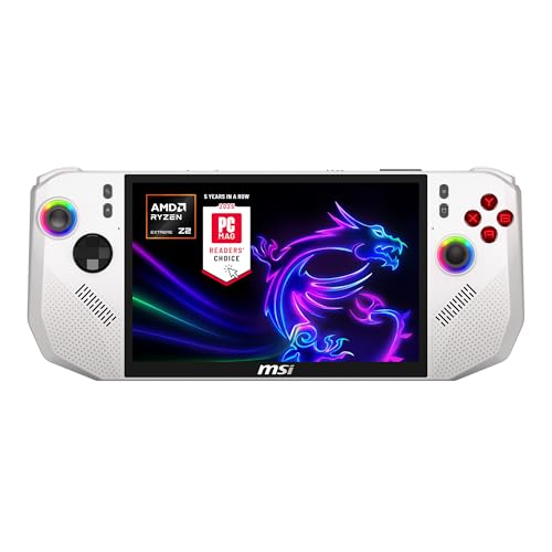 msi Claw A8 PC Gaming Handheld: AMD Ryzen Z2 Extreme 8 FHD+ 120Hz Display 24GB LPDDR5x 1TB NVMe SSD SD Card Reader Thunderbolt 4 Win 11 Home: White BZ2EM-070US