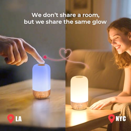 Image of Tikkitouch Long Distance Touch Lamp Personalized Gifts for Couples, Friends & Family - App Control, WiFi and Bluetooth Setup, Set of 1