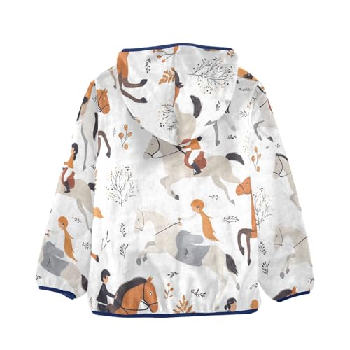 Children's Equestrian Girls Fleece Jacket Girls Fall Jacket Girls Zip Up Hoodie Girls Sherpa Jacket 2-10T2