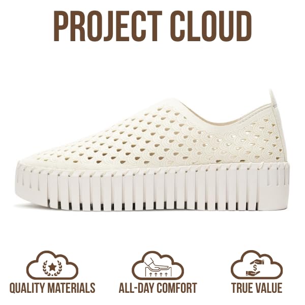 Image of Project Cloud Platform Loafers for Women - Lightweight Summer Shoes for Women 2026 - Slip-On Casual Shoes - Non Slip Fashion Sneakers - Leather Insole Womens Footwear (Daffodil)