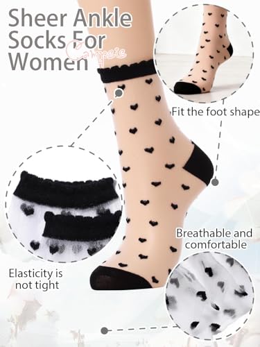 Image of Campsis Women Sheer Socks Sheer Ankle Socks for Women and Girls