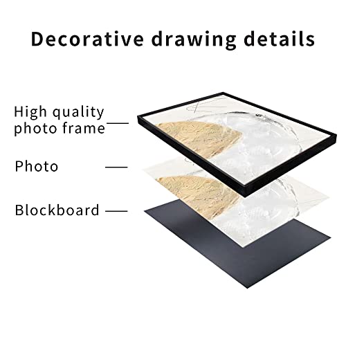 Mplong Wall Art,Set Of 3 Framed Canvas Art Prints, Black And White Abstract Simple Natural Modern Line Color Block Posters Print Aesthetic Wall Decor For Living Room Bedroom Kitchen Office (Grey) #TOP4