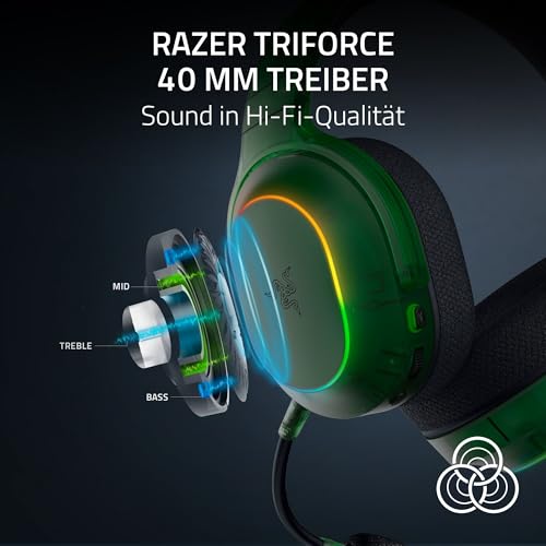 Razer Barracuda X Phantom Green Edition - Kabelloses Multi-Plattform Gaming Headset (285g, Triforce 40mm Driver, Dual Wireless HyperSpeed and Bluetooth) Phantom Green 5