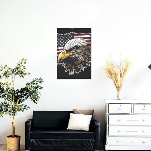 Impression toile armée américaine drapeau aigle poster mural salon
