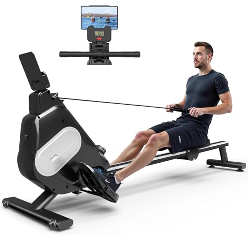 Dskeuzeew Máquina de Remo para casa Plegable Máquina de Remo con 16 Niveles de Resistencia para...