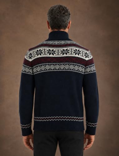 Kedera Nordic Snowflake Stand Collar Zip Cardigan for Men - Image 2