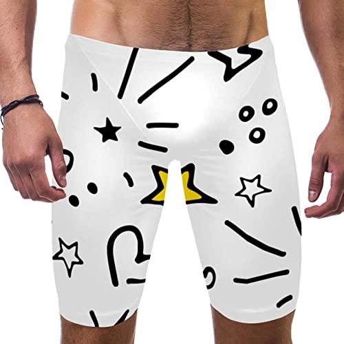 Maillot de bain long homme XL confortable motif étoile jaune pour nager