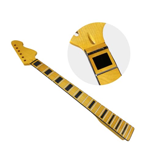 Manche guitare érable à grande tête et incrustations de blocs noirs