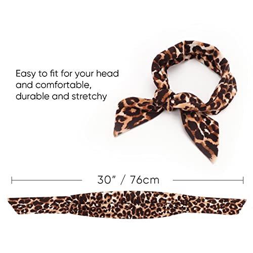 Image of DRESHOW 6 PCS Adjustable Headbands for Women Knotted Headbands Elastic Non-Slip Fashion Hair Bands for Workout Sports Running Yoga