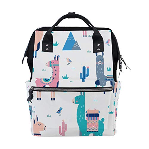 Cute Snow White Alpaka Lama Mit Kaktus Große Kapazität Windel Taschen Mummy Rucksack Multi Funktionen Wickeltasche Tasche Handtasche Für Kinder Baby