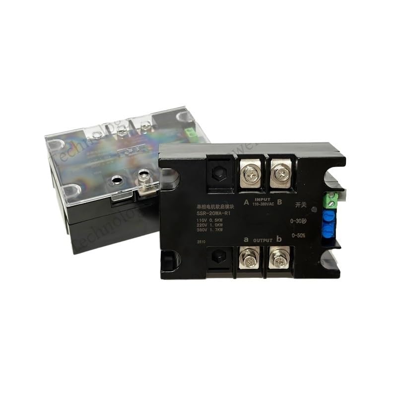Arrancador suave de motor monofásico de 220 V, módulo de arranque suave, con 50-60 Hz, 1/1,5/2/3/4/6/8 kW(SSR-40WA-R(1.5KW))