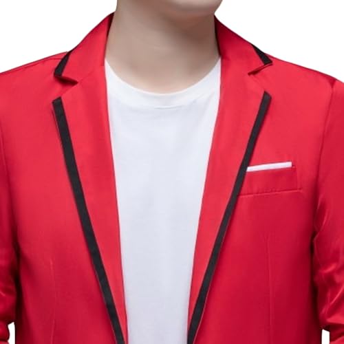 Men's Slim Fit Lightweight Suit Jacket One Button Business Casual Sport Coat Suitable for Dinner Prom Blazers2