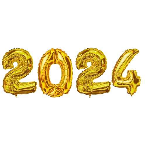 Kit Balão Feliz 2024 Metalizado Decoração Ano Novo 40cm Cada