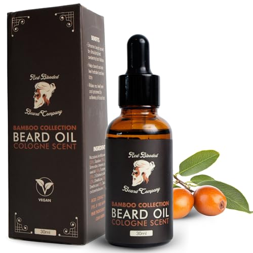 Red-Blooded Aceite Barba con Aroma de Colonia para Hombres - Ayuda a que tu Barba y Piel se Vean, Sientan y Huelan Irresistibles - Vegano