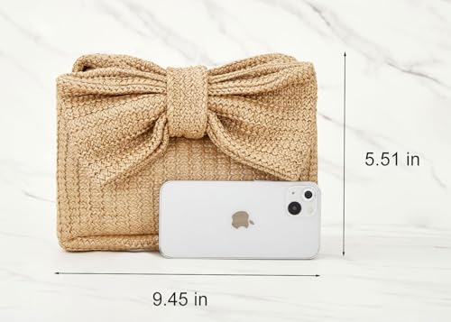 Image of BRYCTSISEN Women Straw Beach Clutch Purse Handbag Summer Elegant Vacation Style Shoulder Bag Crossbody Bag